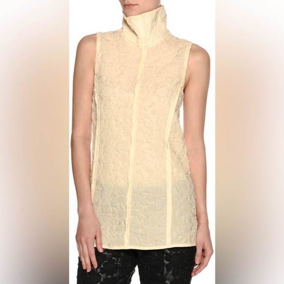 NWT Marni 3D Floral Turtleneck Sleeveless Top Pale Yellow IT 40 (US 4) - Picture 1 of 14